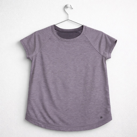 Athleta Other - Athleta Girl Comeback Tee Purple Heather Mesh Back Size L 12 Athletic Shirtk